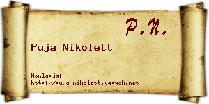 Puja Nikolett névjegykártya